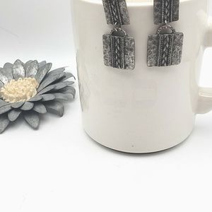 Post earrings in antique silver color